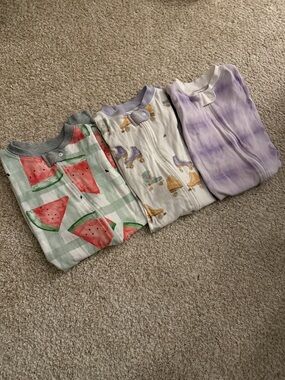 Set of 3 Burts Bees Sleep & Play Outfits